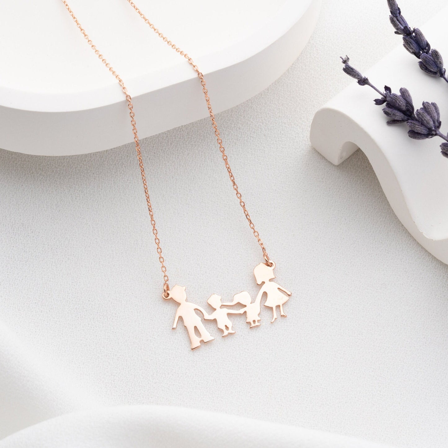 Personalized Family Necklace • 925 Sterling Silver Custom Pendant • Adjustable Chain Jewelry • Mother’s Day Gift • Meaningful Gift for Mom