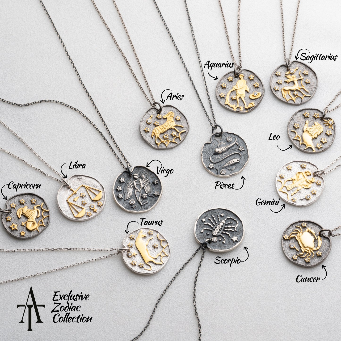 Aries Zodiac Necklace • 925 Sterling Silver • Gold-Plated Astrology Pendant • Ram Horoscope Jewelry • Aries Gift for Her