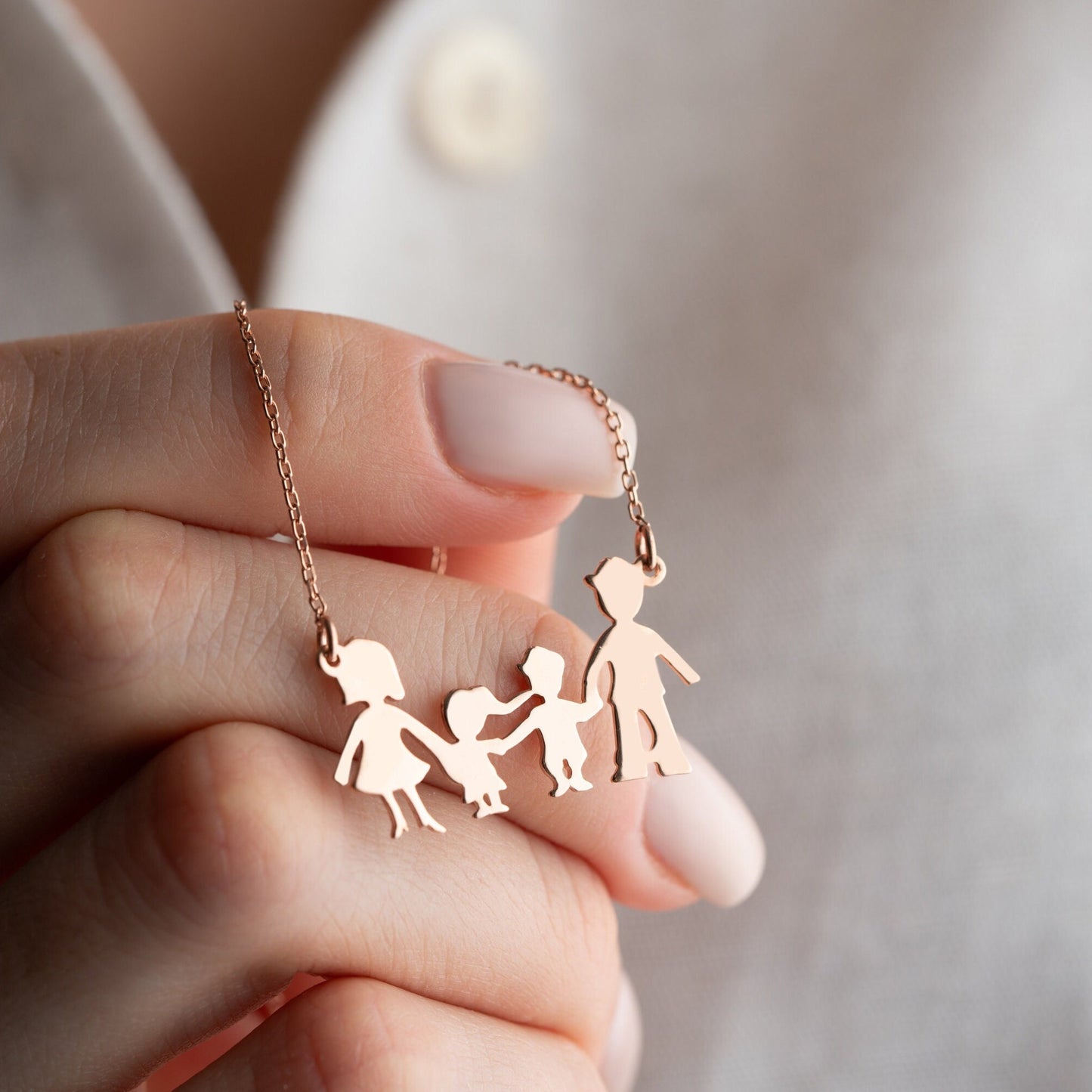 Personalized Family Necklace • 925 Sterling Silver Custom Pendant • Adjustable Chain Jewelry • Mother’s Day Gift • Meaningful Gift for Mom