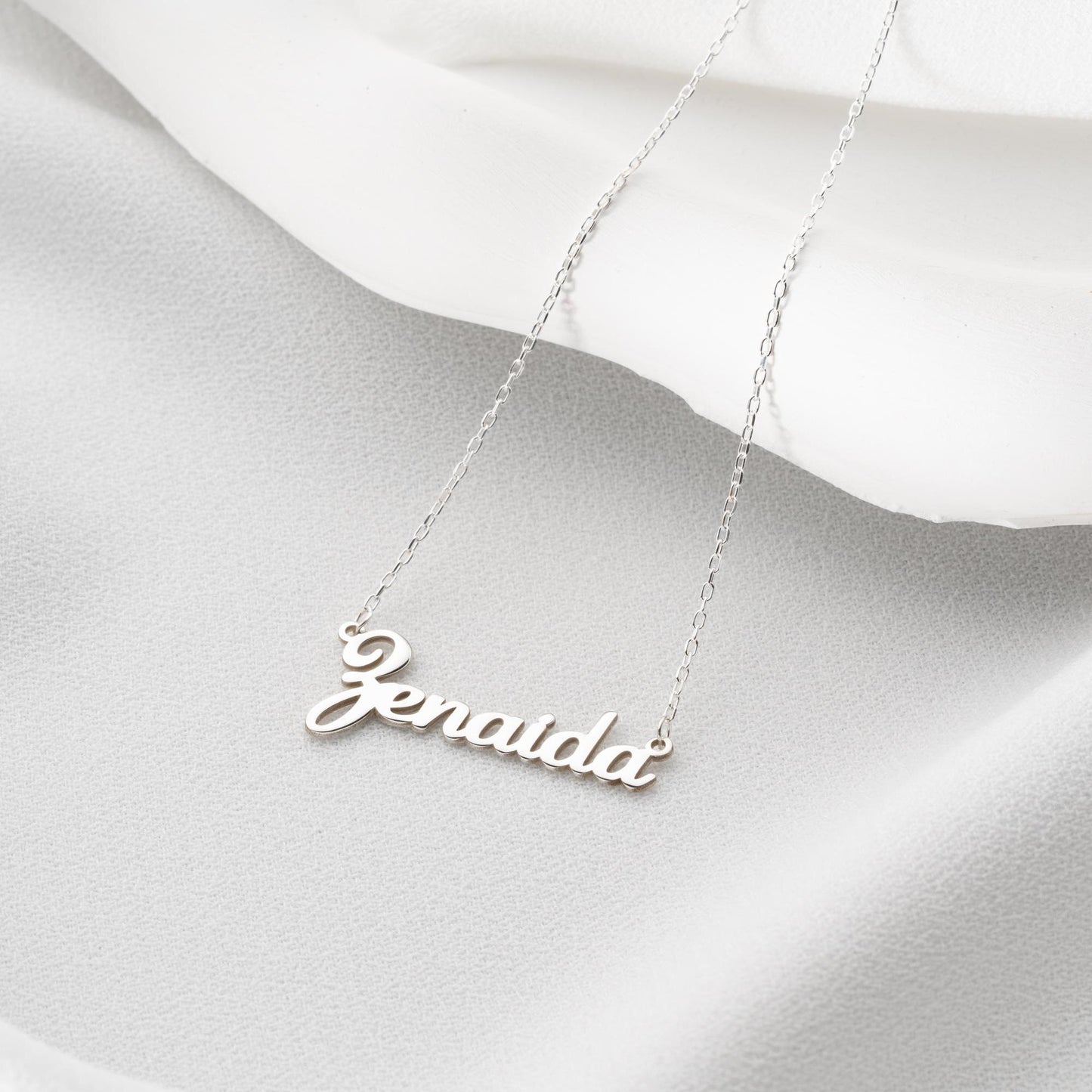 Custom Name Necklace • 925 Sterling Silver • Gold Plated • Personalized Word Pendant • Minimalist Jewelry • Gift for Women & Men