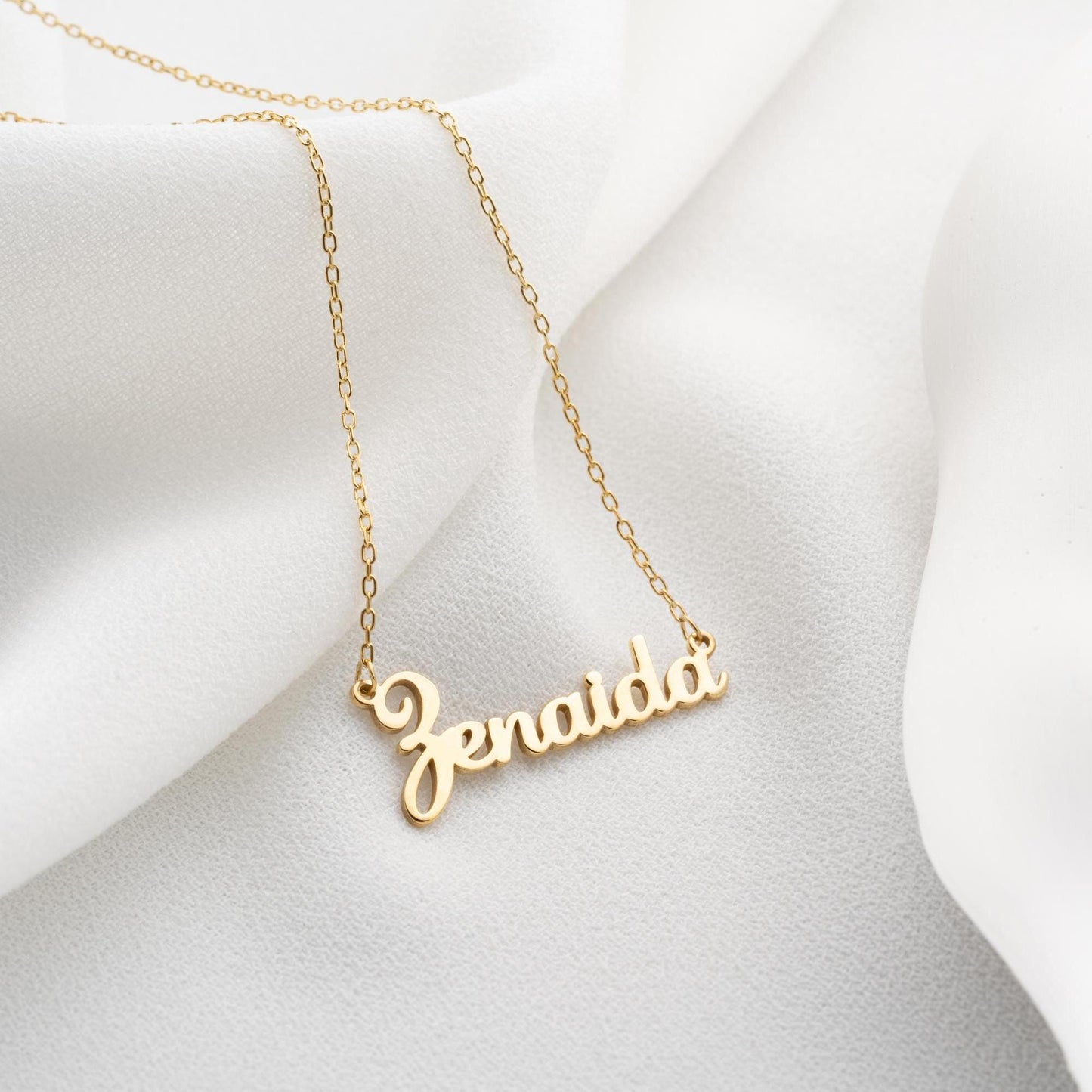 Custom Name Necklace • 925 Sterling Silver • Gold Plated • Personalized Word Pendant • Minimalist Jewelry • Gift for Women & Men