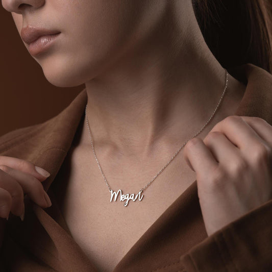 Custom Name Necklace • 925 Sterling Silver • 14K Gold Plated • Personalized Word Pendant • Minimalist Jewelry • Gift for Women & Men