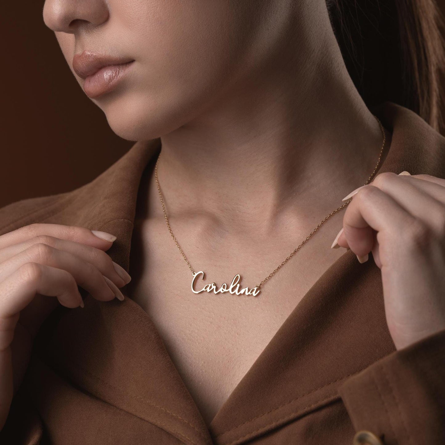 Custom Name Necklace • 925 Sterling Silver • 14K Gold Plated • Personalized Word Pendant • Minimalist Jewelry • Gift for Women & Men