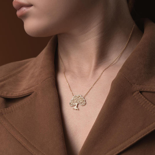 Tree of Life Necklace • 925 Sterling Silver Pendant • Zircon Family Tree Jewelry • Spiritual Gift for Women • Meaningful Necklace
