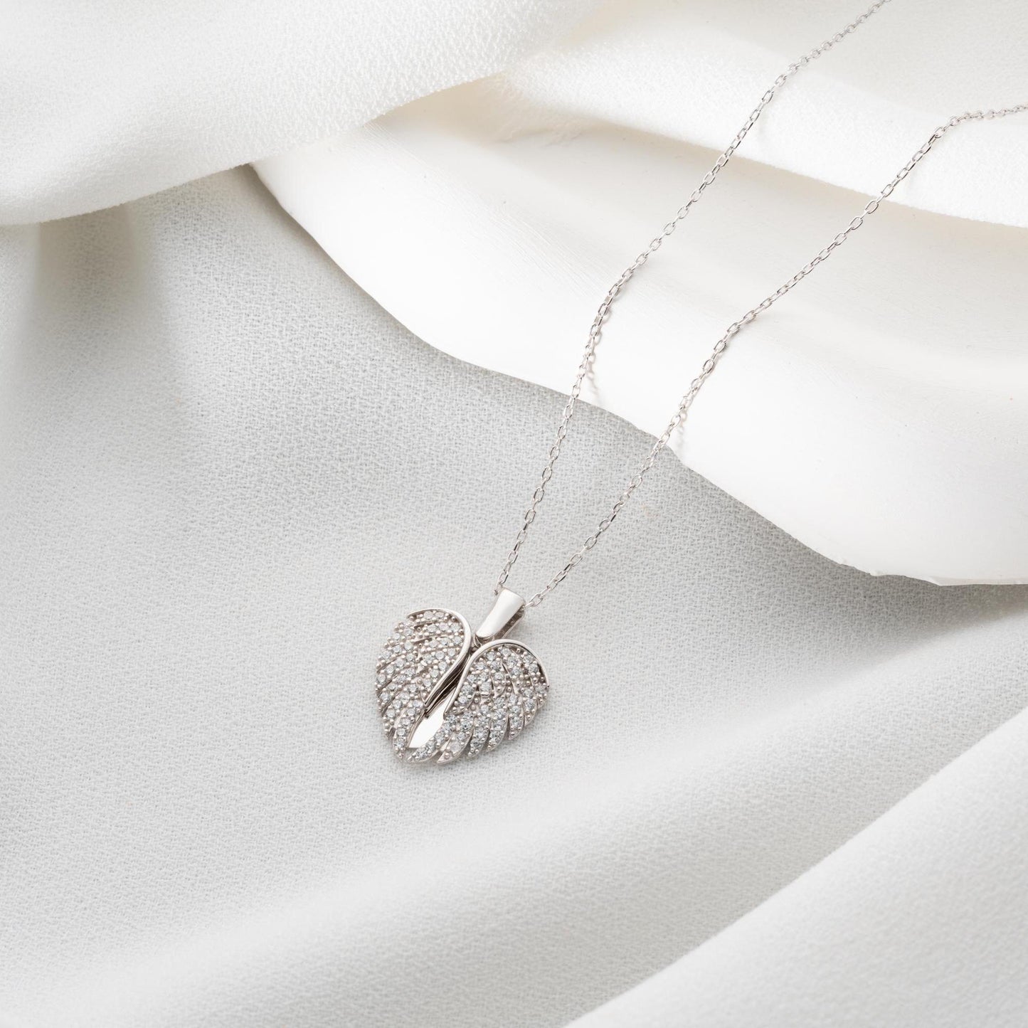 Personalized Angel Wing Necklace • 925 Silver & 14K Gold Plated • Custom Engraved Pendant • Thoughtful Birthday Gift • Memorial Gift for Her