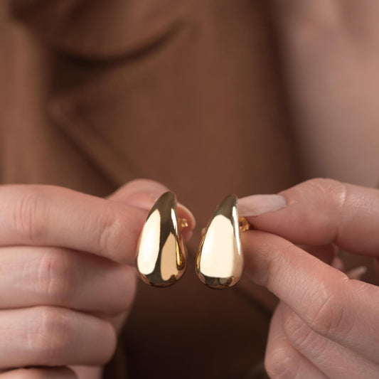 Teardrop Dangle Earrings • Minimalist Drop Earrings • 925 Sterling Silver • Waterdrop Shape Studs • Minimalist Earrings • Gift for Her