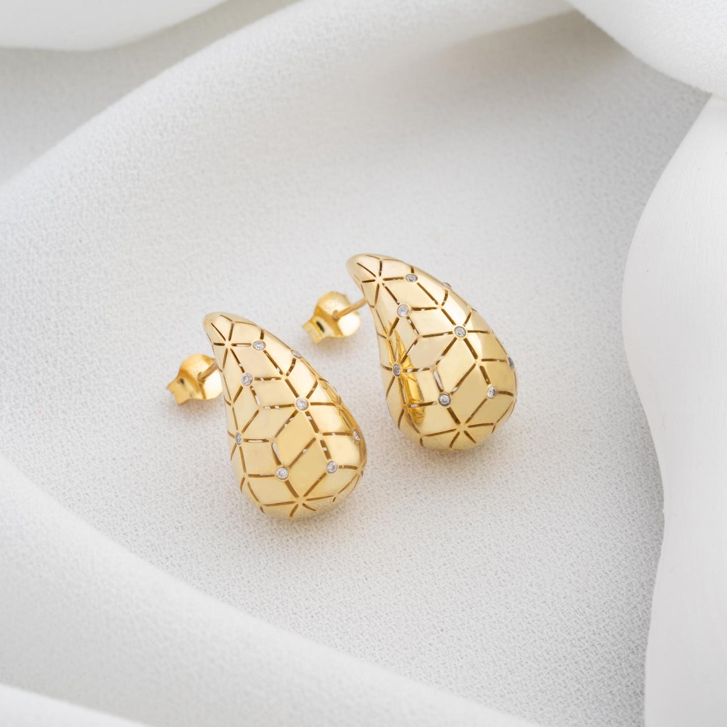 Elegant Teardrop Earrings • 925 Sterling Silver & Gold Plated • Waterdrop Earrings • Dainty Statement Jewelry • Gift for Her