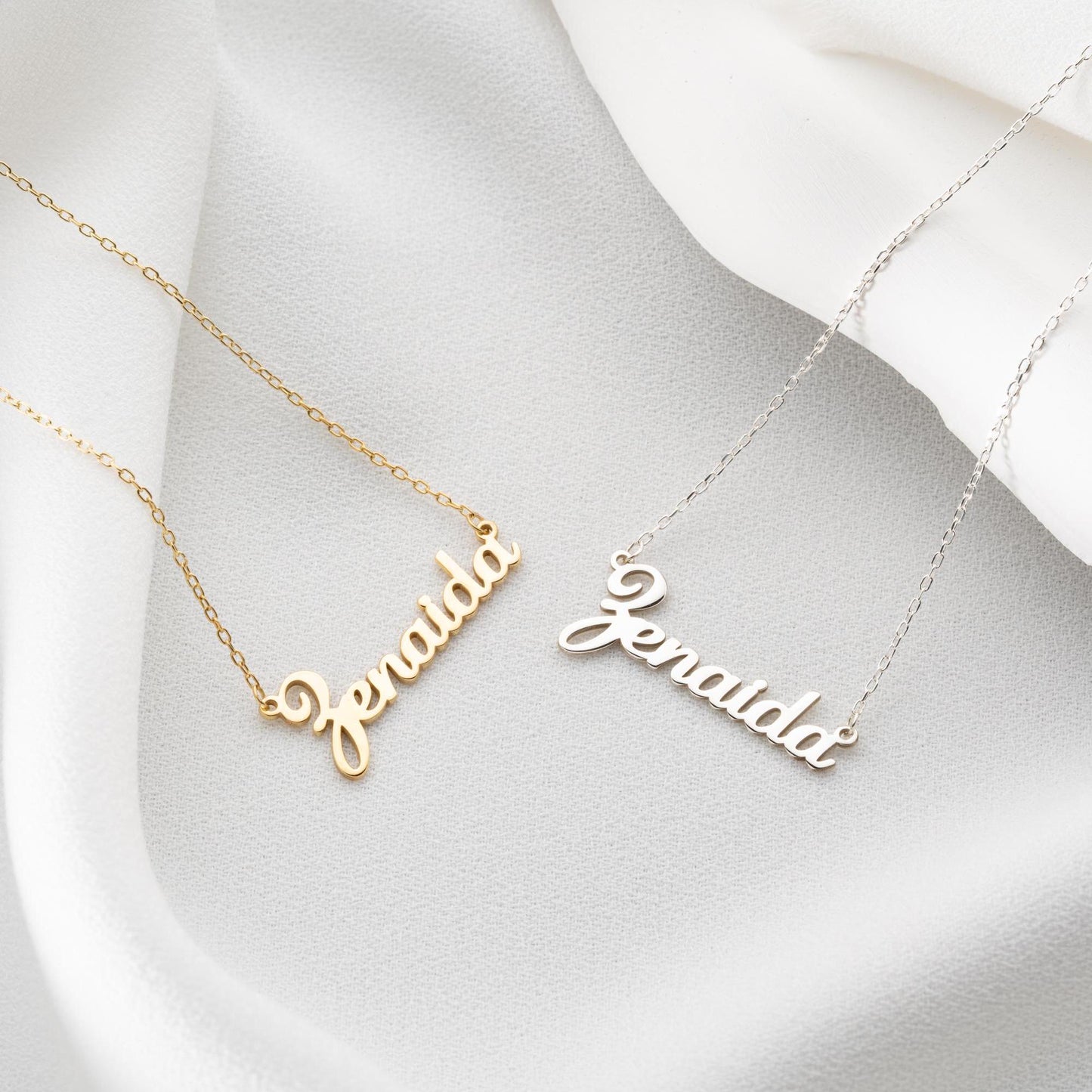 Custom Name Necklace • 925 Sterling Silver • Gold Plated • Personalized Word Pendant • Minimalist Jewelry • Gift for Women & Men