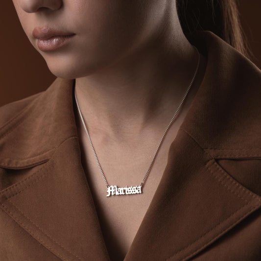 Custom Name Necklace • 925 Sterling Silver • 14K Gold Plated • Personalized Word Pendant • Minimalist Jewelry • Gift for Women & Men