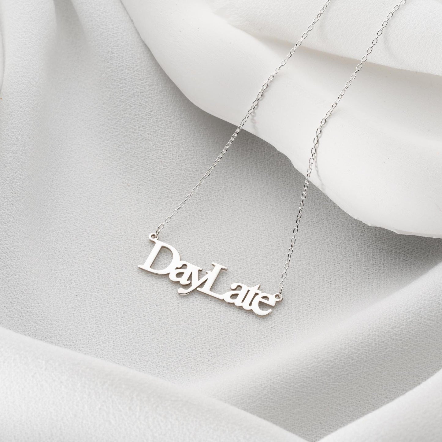 Custom Name Necklace • 925 Sterling Silver • Gold Plated • Personalized Word Pendant • Minimalist Jewelry • Gift for Women & Men