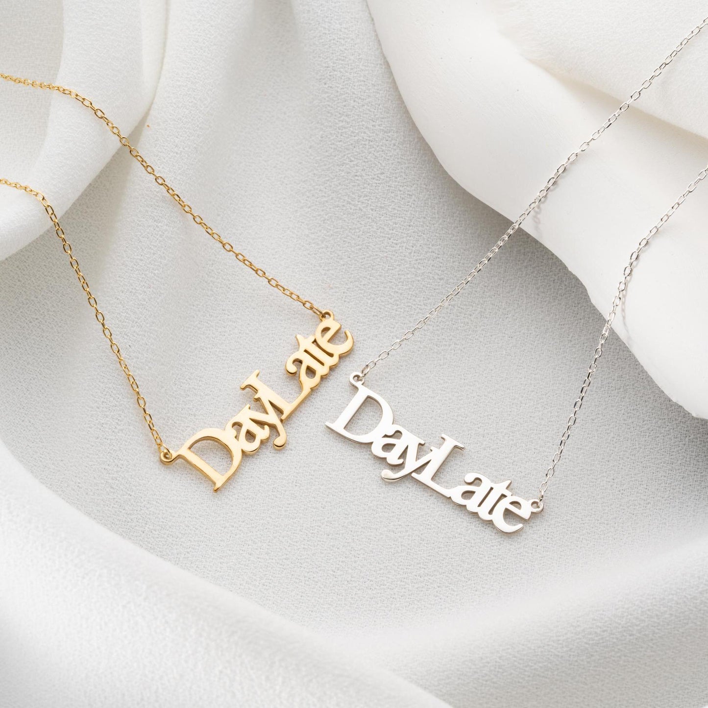 Custom Name Necklace • 925 Sterling Silver • Gold Plated • Personalized Word Pendant • Minimalist Jewelry • Gift for Women & Men