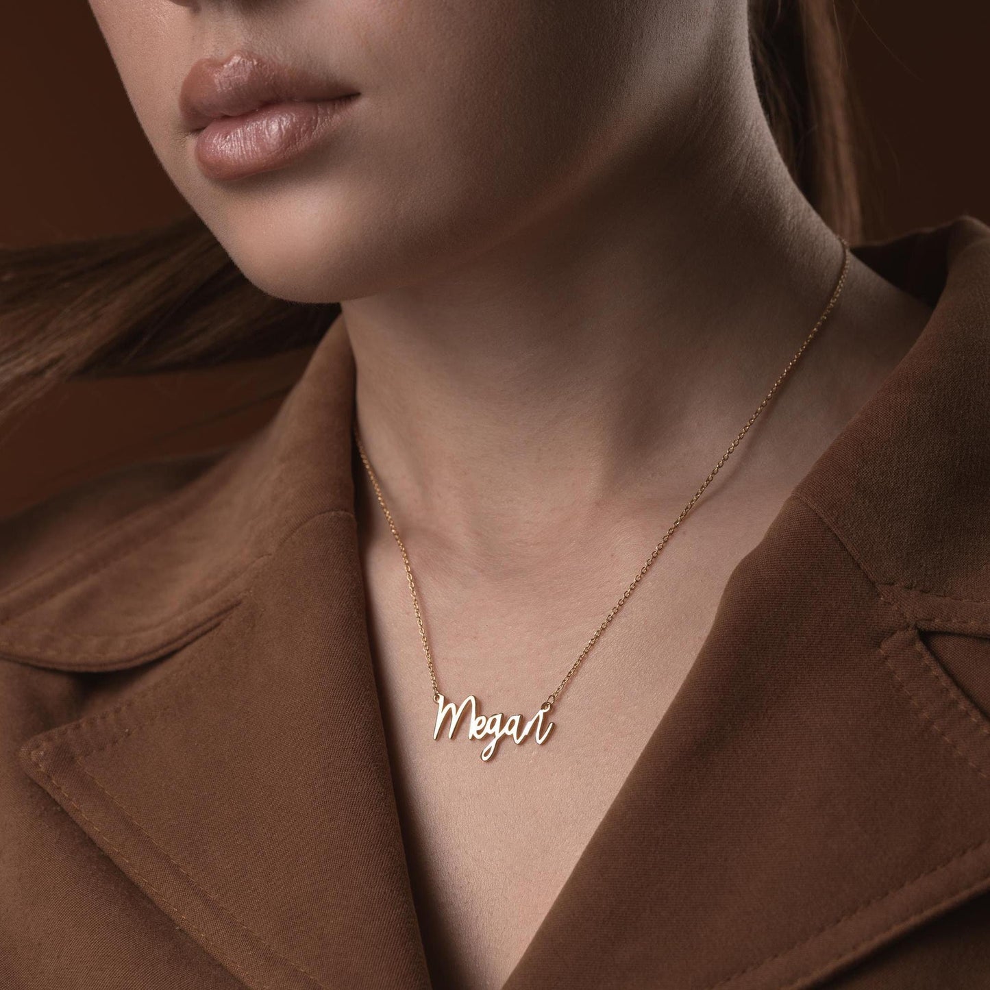Custom Name Necklace • 925 Sterling Silver • 14K Gold Plated • Personalized Word Pendant • Minimalist Jewelry • Gift for Women & Men