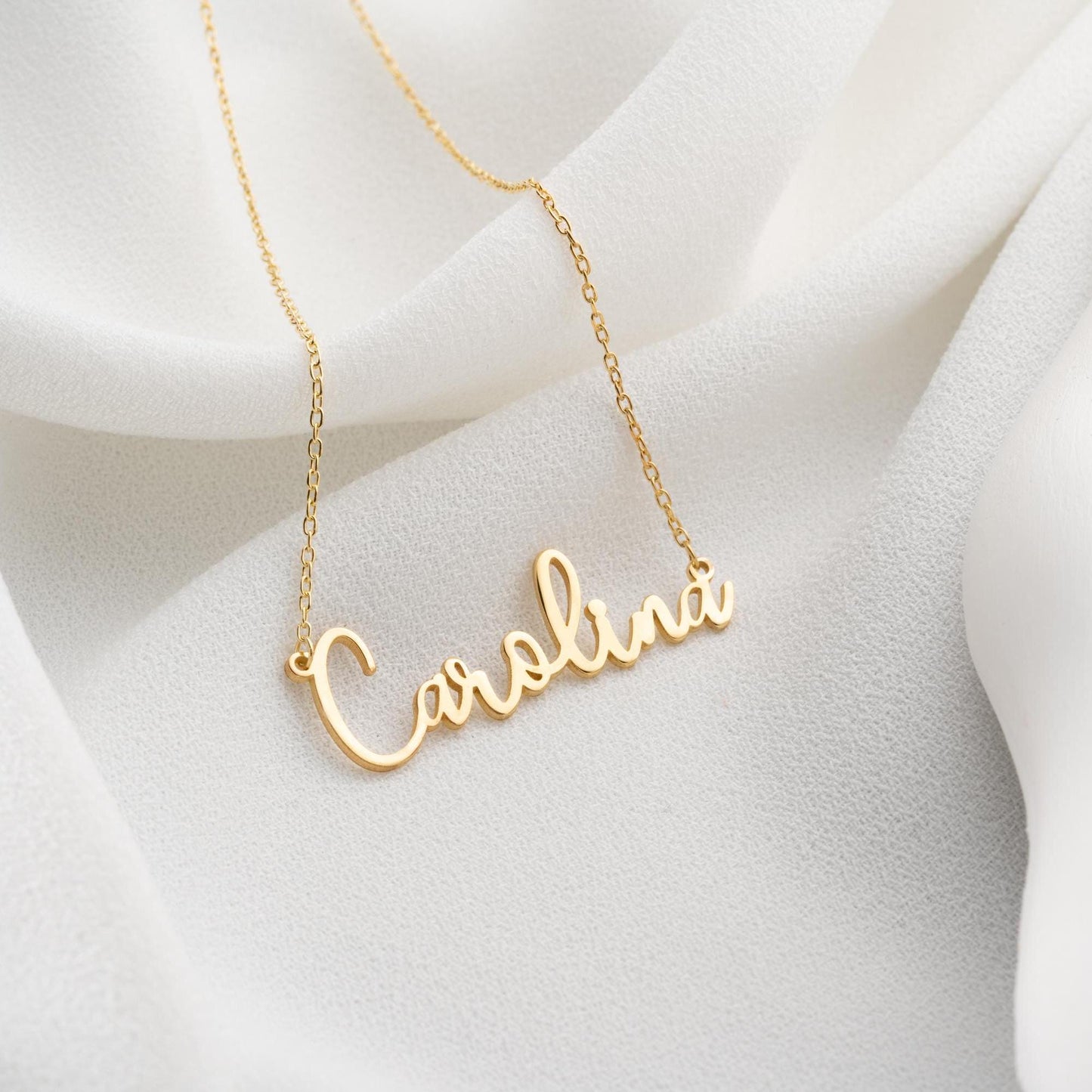 Custom Name Necklace • 925 Sterling Silver • 14K Gold Plated • Personalized Word Pendant • Minimalist Jewelry • Gift for Women & Men