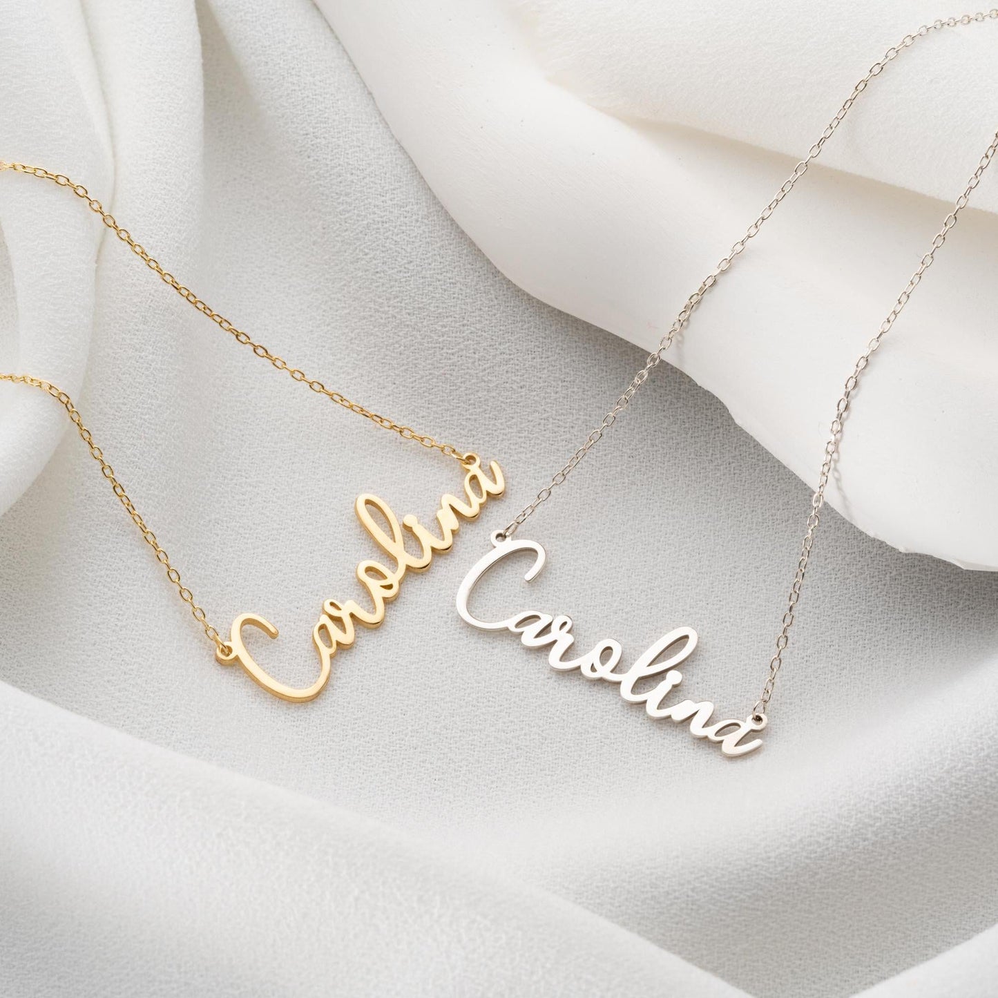 Custom Name Necklace • 925 Sterling Silver • 14K Gold Plated • Personalized Word Pendant • Minimalist Jewelry • Gift for Women & Men
