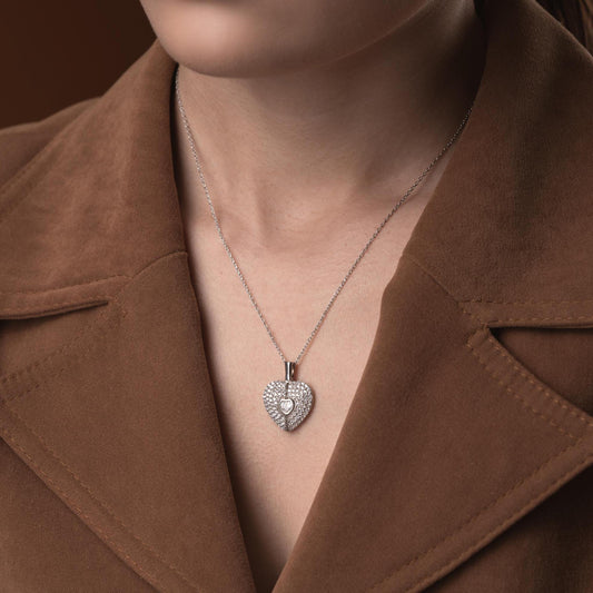 Personalized heart necklace with angel wings and name engraving, available in 925 sterling silver, 14k gold, and rose gold plated options. A meaningful, handmade jewelry gift for loved ones.