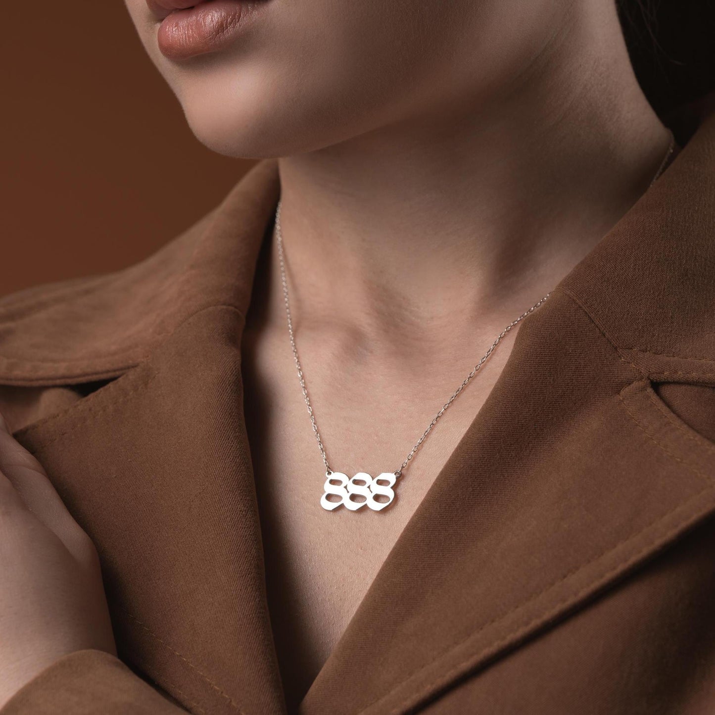 Angel number necklaces featuring numbers 111 to 999, crafted in 925 Sterling Silver with 14K Gold Plated options, ideal for spiritual and lucky gifting.