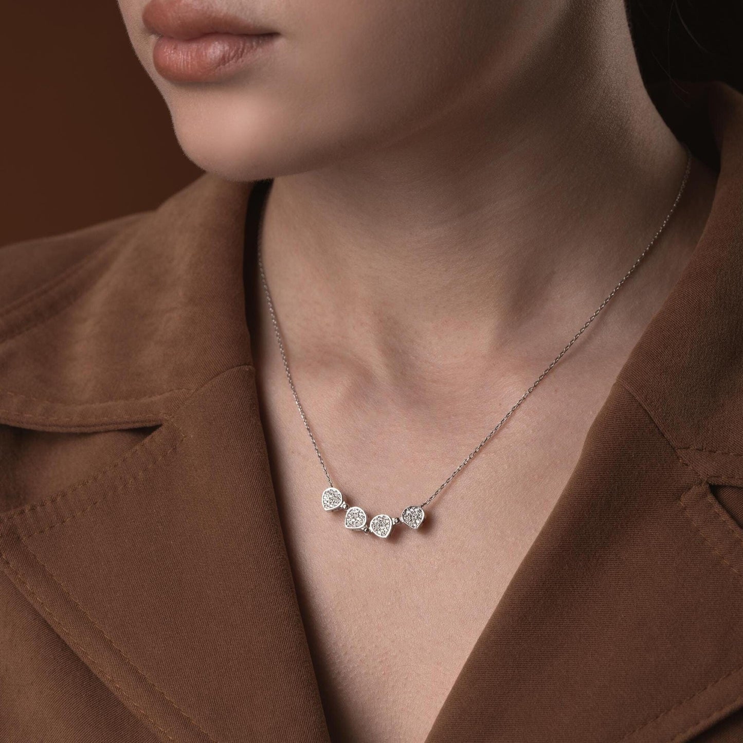 Convertible Heart Clover Necklace • 925 Sterling Silver & Gold Plated • Magnetic Transforming Pendant • Adjustable Chain Jewelry
