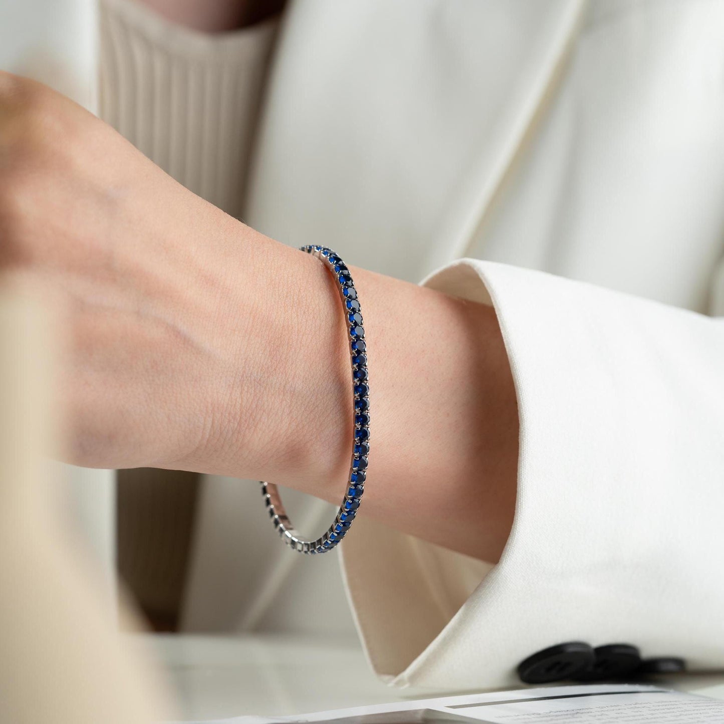 Vibrant stackable tennis bracelet set featuring multicolored cubic zirconia stones, crafted in 925 Sterling Silver with a 14K Gold Plated option, perfect for festive and everyday wear.