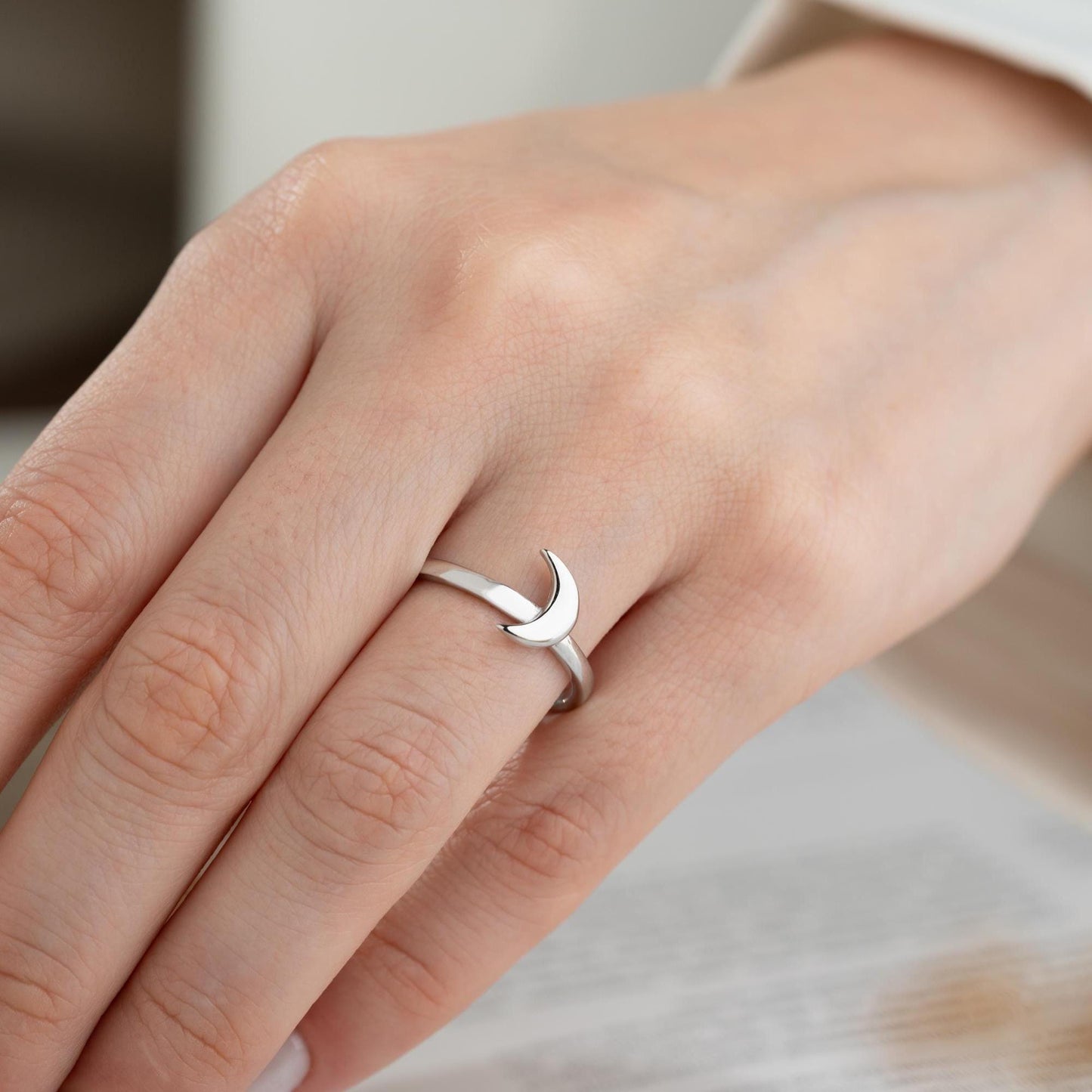 Sun and Moon Adjustable Ring Set in 925 Sterling Silver and Gold Plating, Celestial Jewelry featuring sun and moon design, perfect for stacking.