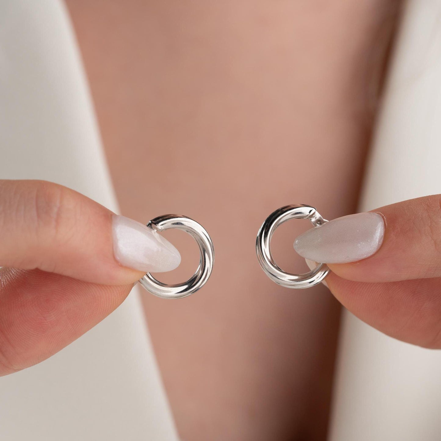 Double-layer hoop earrings crafted in 925 sterling silver and 14K gold-plated options, perfect for Christmas gifts or everyday elegance.