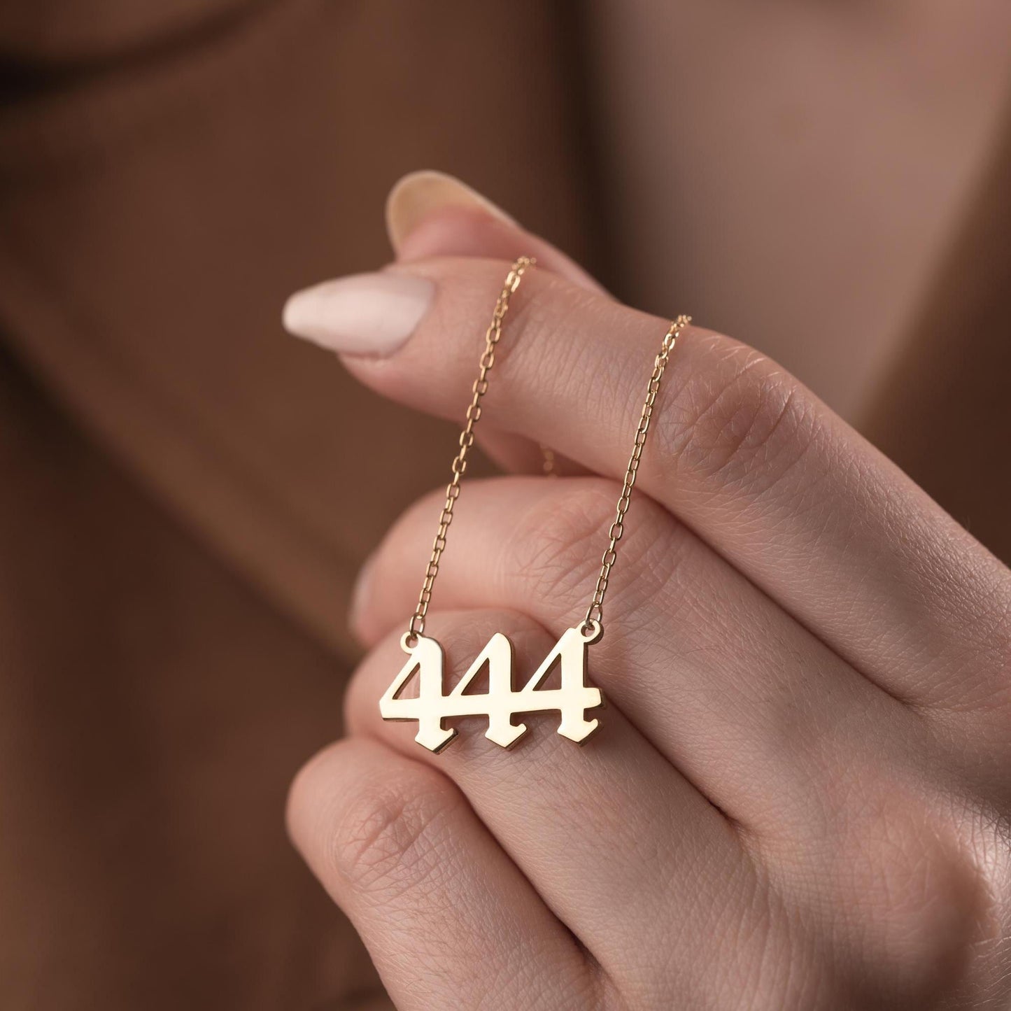 Angel number necklaces featuring numbers 111 to 999, crafted in 925 Sterling Silver with 14K Gold Plated options, ideal for spiritual and lucky gifting.
