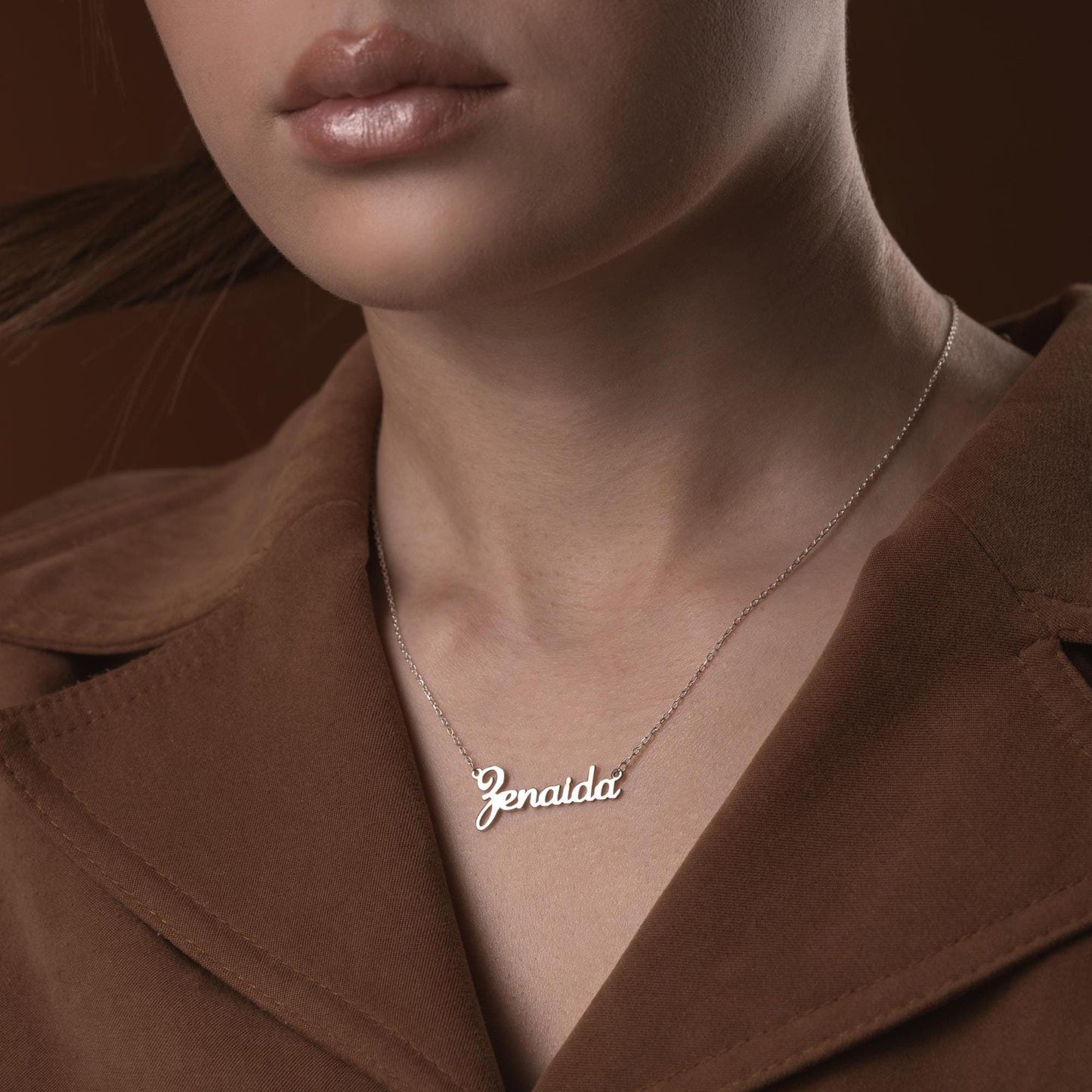 Custom Name Necklace • 925 Sterling Silver • Gold Plated • Personalized Word Pendant • Minimalist Jewelry • Gift for Women & Men