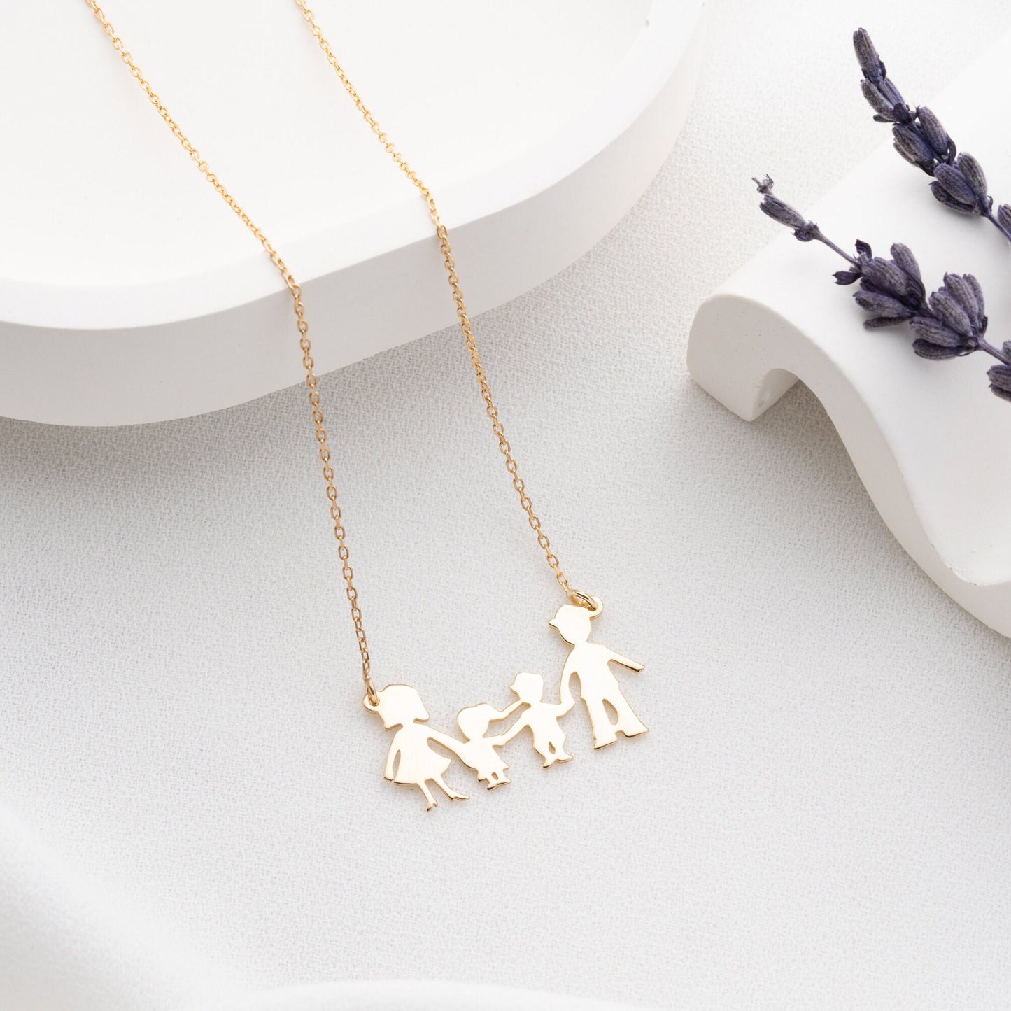 Personalized Family Necklace • 925 Sterling Silver Custom Pendant • Adjustable Chain Jewelry • Mother’s Day Gift • Meaningful Gift for Mom