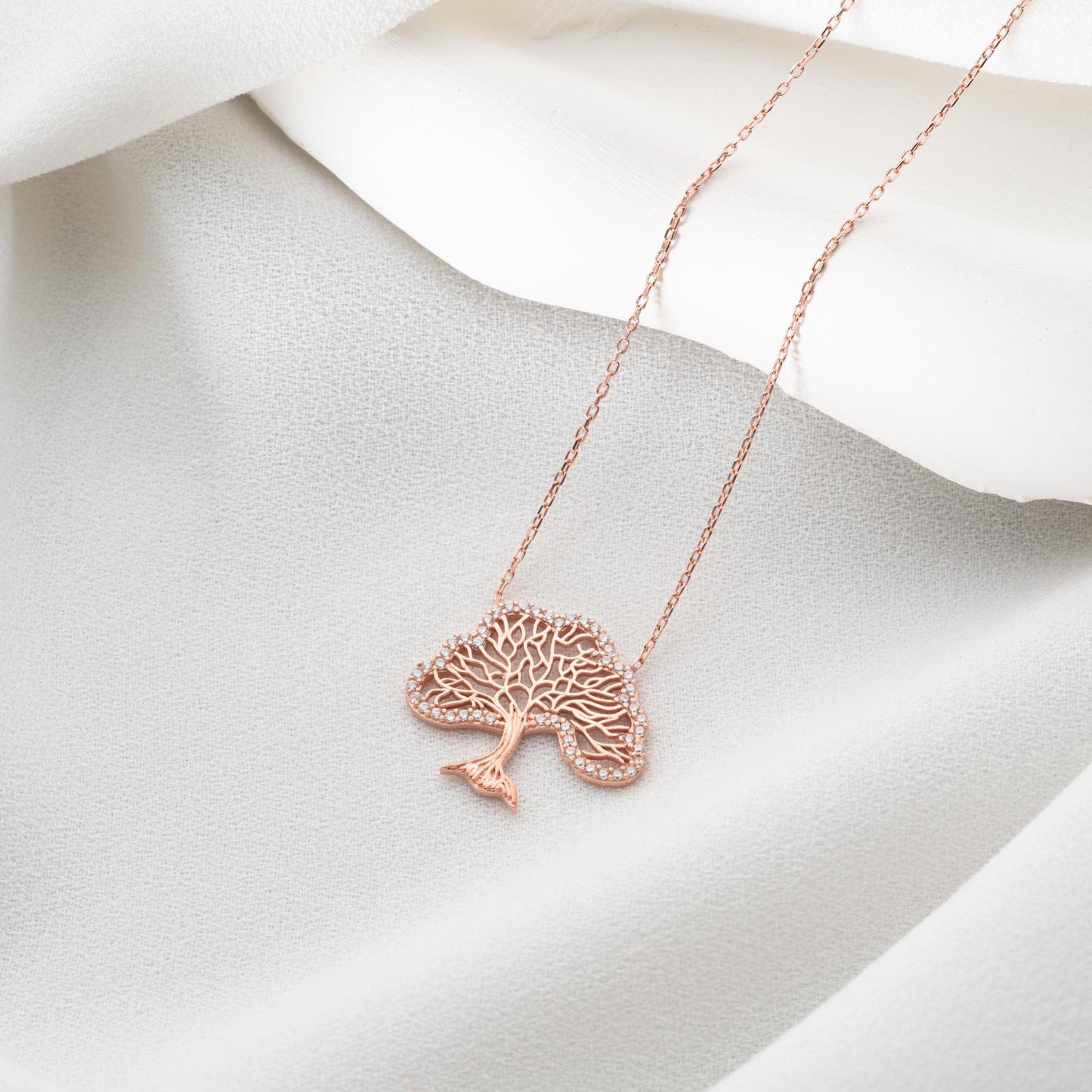 Tree of Life Necklace • 925 Sterling Silver Pendant • Zircon Family Tree Jewelry • Spiritual Gift for Women • Meaningful Necklace
