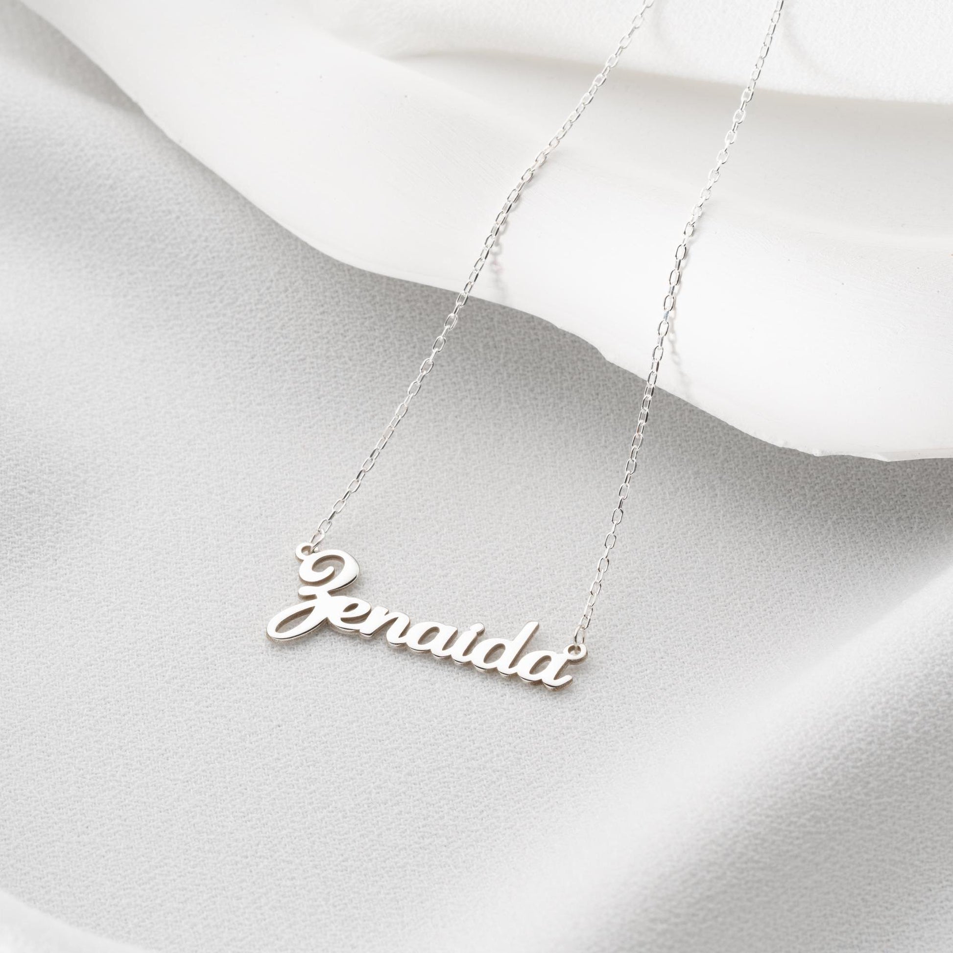 Custom Name Necklace • 925 Sterling Silver • Gold Plated • Personalized Word Pendant • Minimalist Jewelry • Gift for Women & Men