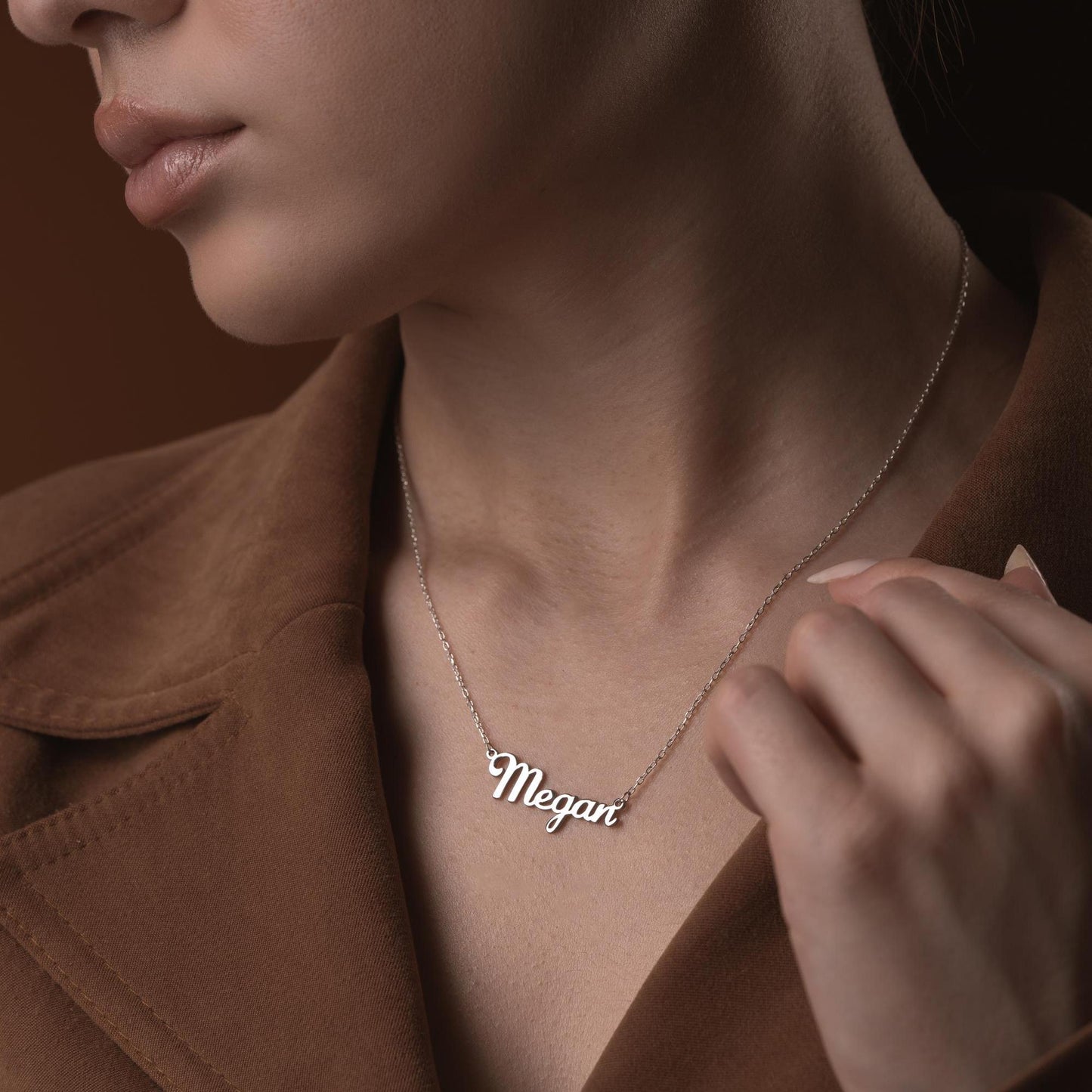 Custom Name Necklace • 925 Sterling Silver • 14K Gold Plated • Personalized Word Pendant • Minimalist Jewelry • Gift for Women & Men