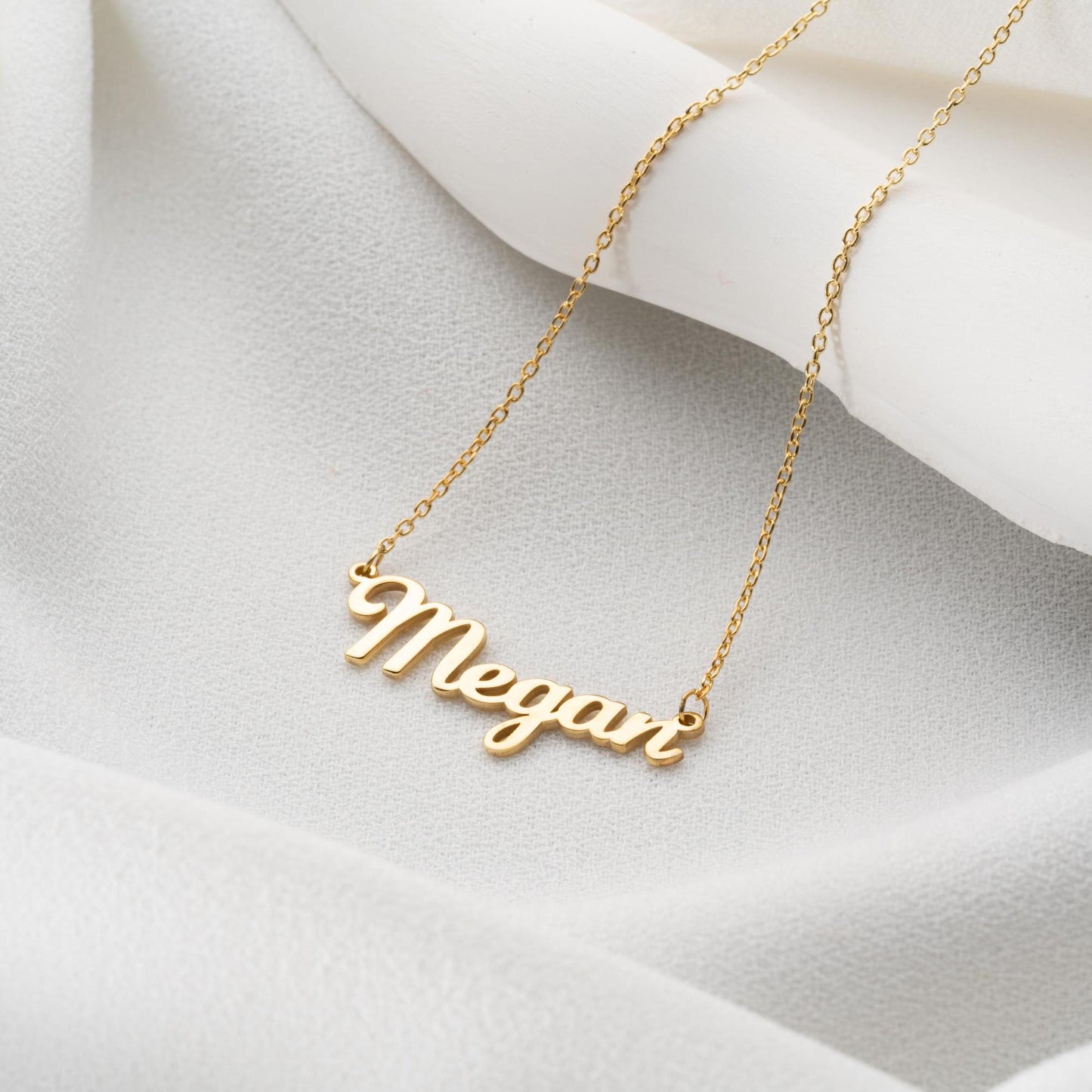 Custom Name Necklace • 925 Sterling Silver • 14K Gold Plated • Personalized Word Pendant • Minimalist Jewelry • Gift for Women & Men