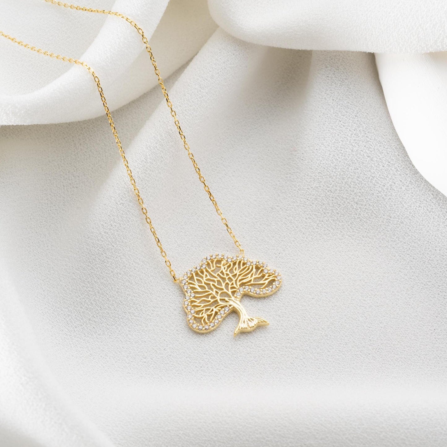 Tree of Life Necklace • 925 Sterling Silver Pendant • Zircon Family Tree Jewelry • Spiritual Gift for Women • Meaningful Necklace