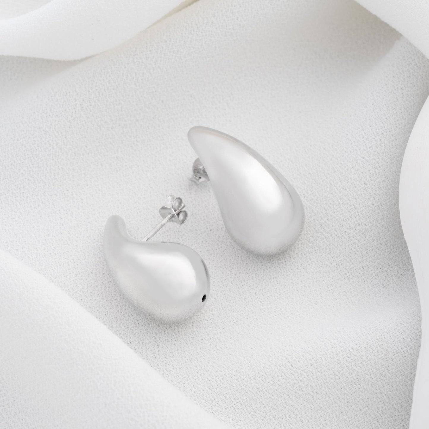 Teardrop Dangle Earrings • Minimalist Drop Earrings • 925 Sterling Silver • Waterdrop Shape Studs • Minimalist Earrings • Gift for Her
