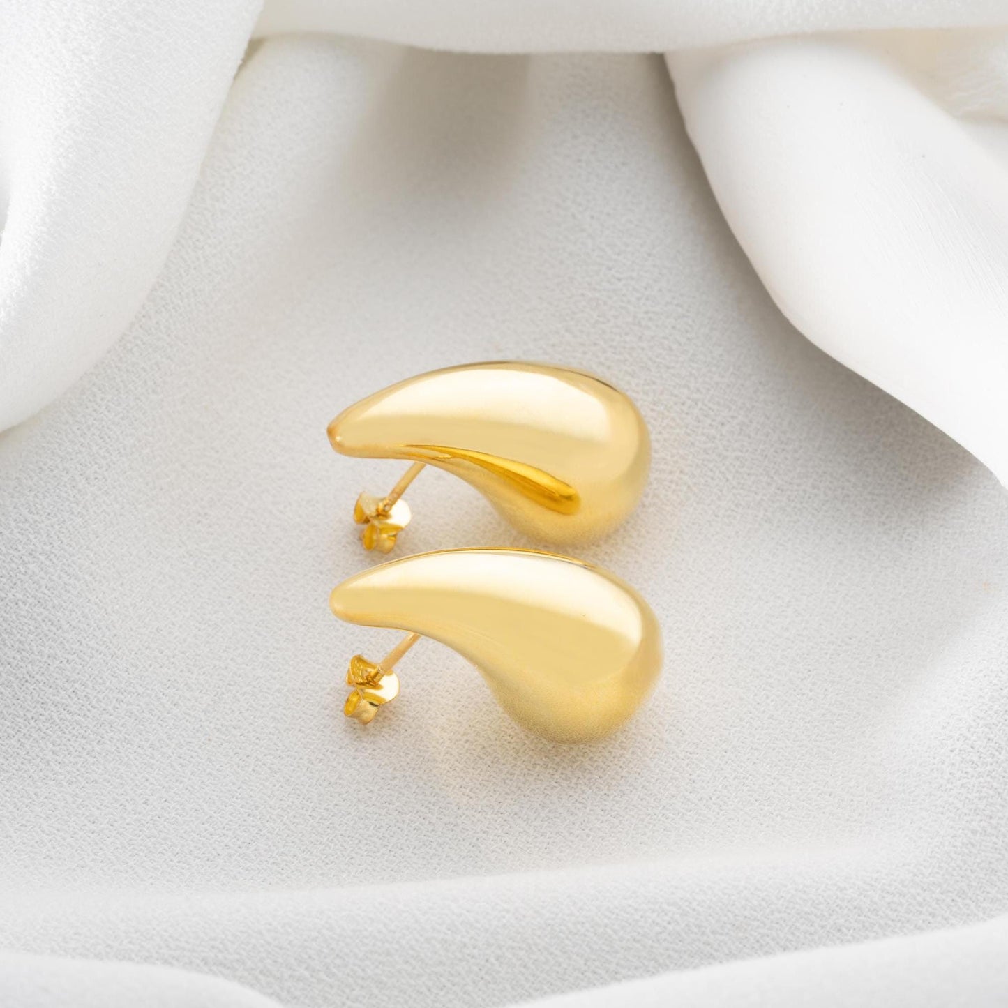 Teardrop Dangle Earrings • Minimalist Drop Earrings • 925 Sterling Silver • Waterdrop Shape Studs • Minimalist Earrings • Gift for Her