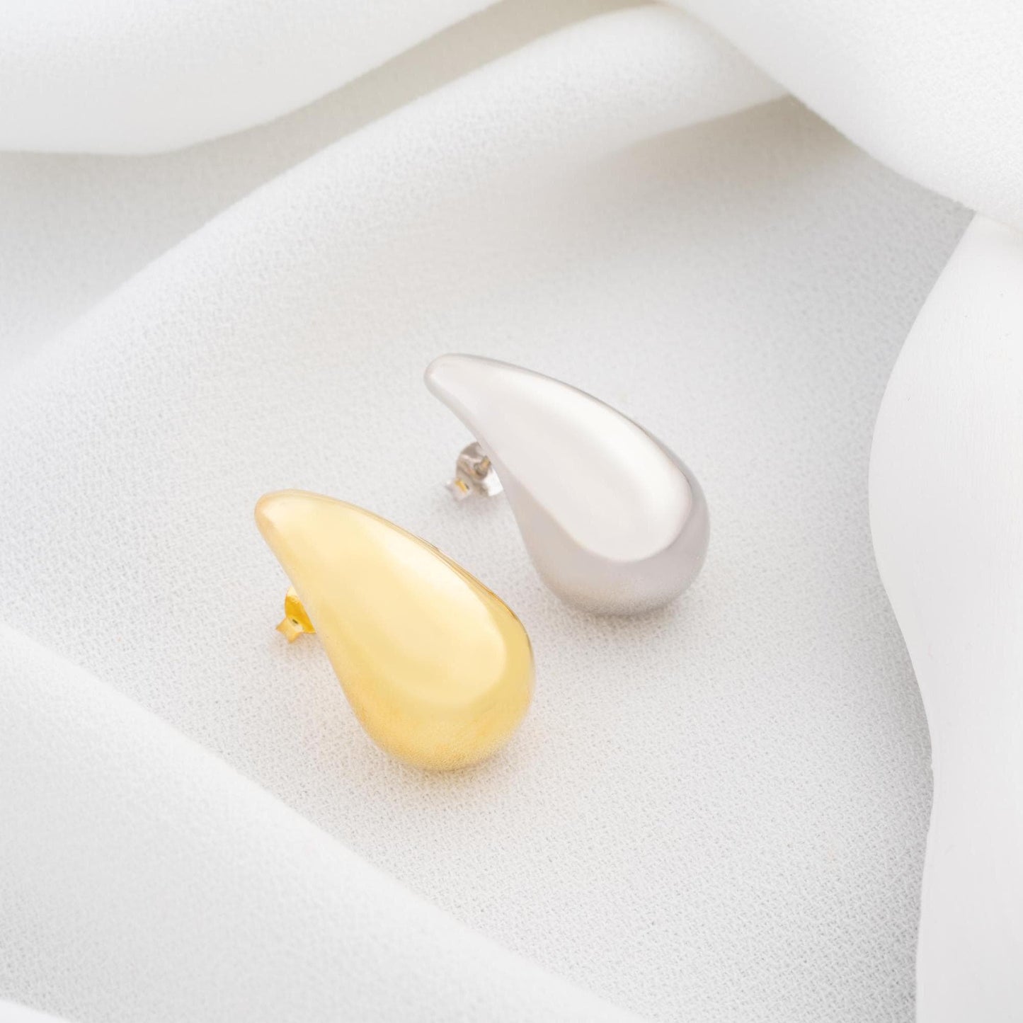 Teardrop Dangle Earrings • Minimalist Drop Earrings • 925 Sterling Silver • Waterdrop Shape Studs • Minimalist Earrings • Gift for Her