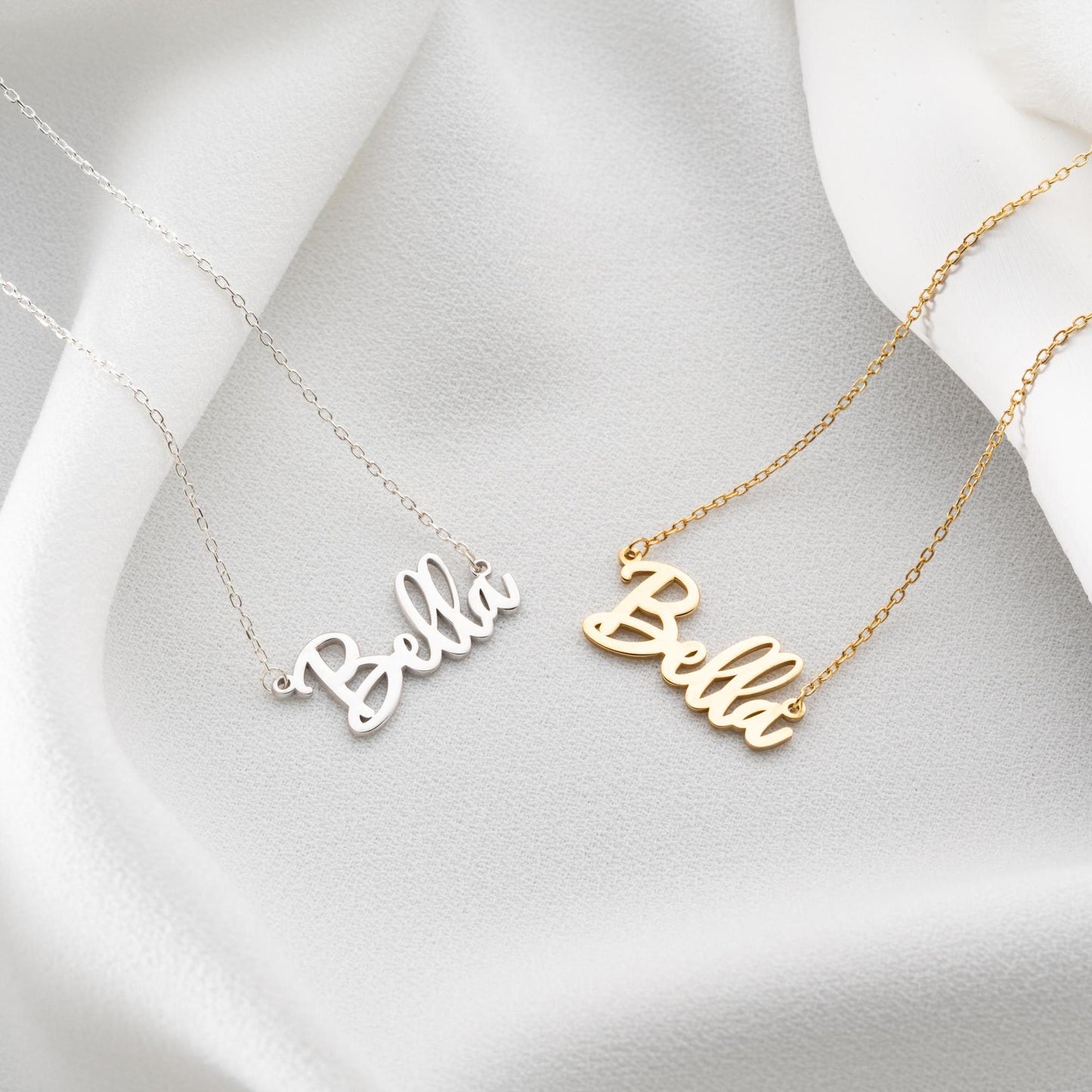 Custom Name Necklace • 925 Sterling Silver • 14K Gold Plated • Personalized Word Pendant • Minimalist Jewelry • Gift for Women & Men