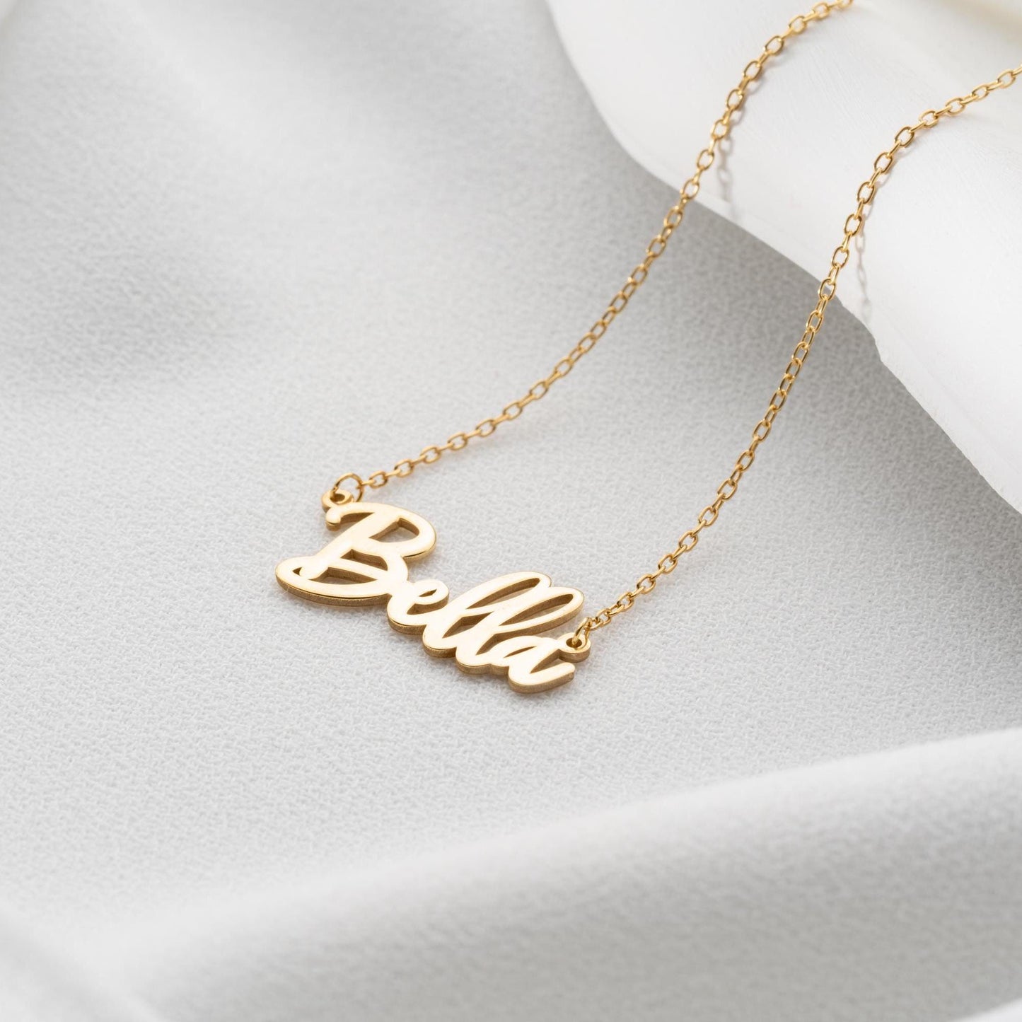 Custom Name Necklace • 925 Sterling Silver • 14K Gold Plated • Personalized Word Pendant • Minimalist Jewelry • Gift for Women & Men