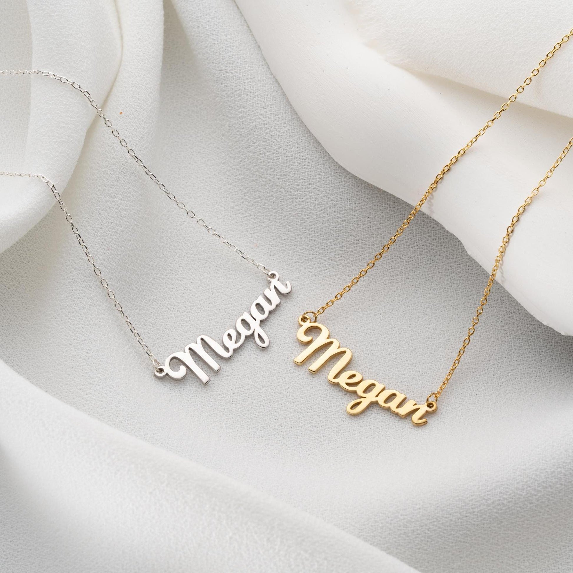 Custom Name Necklace • 925 Sterling Silver • 14K Gold Plated • Personalized Word Pendant • Minimalist Jewelry • Gift for Women & Men