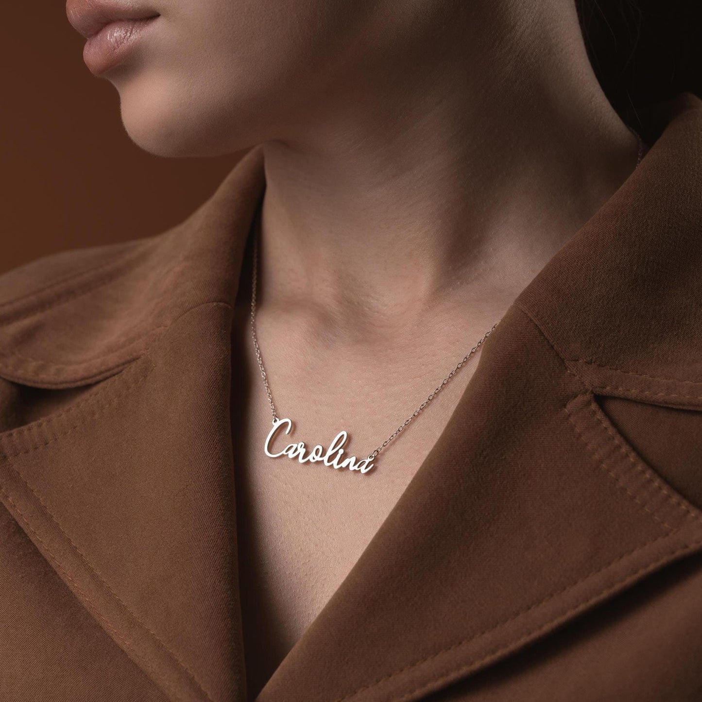 Custom Name Necklace • 925 Sterling Silver • 14K Gold Plated • Personalized Word Pendant • Minimalist Jewelry • Gift for Women & Men