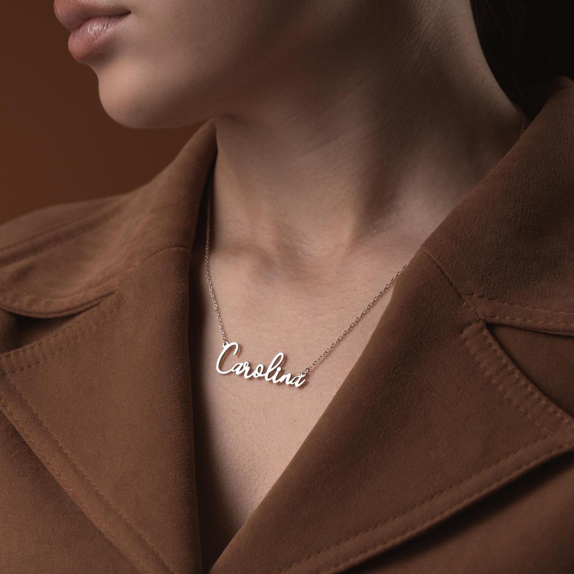 Custom Name Necklace • 925 Sterling Silver • 14K Gold Plated • Personalized Word Pendant • Minimalist Jewelry • Gift for Women & Men