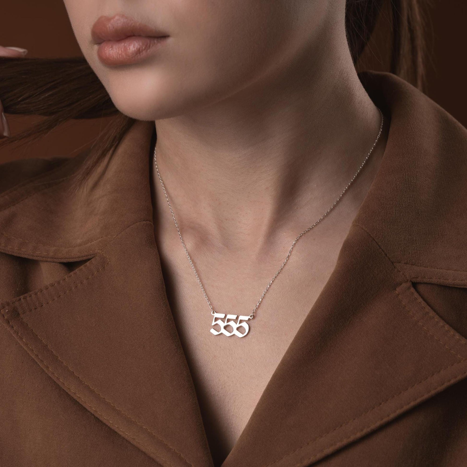 Angel number necklaces featuring numbers 111 to 999, crafted in 925 Sterling Silver with 14K Gold Plated options, ideal for spiritual and lucky gifting.