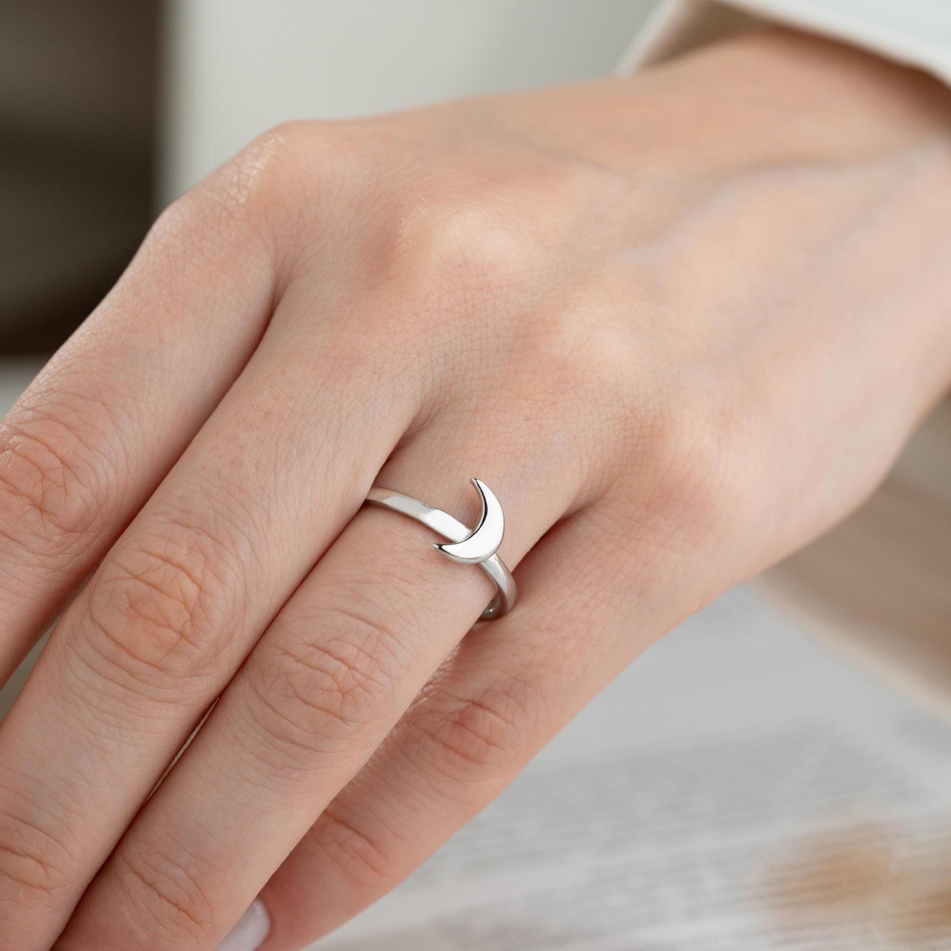Sun and Moon Adjustable Ring Set in 925 Sterling Silver and Gold Plating, Celestial Jewelry featuring sun and moon design, perfect for stacking.