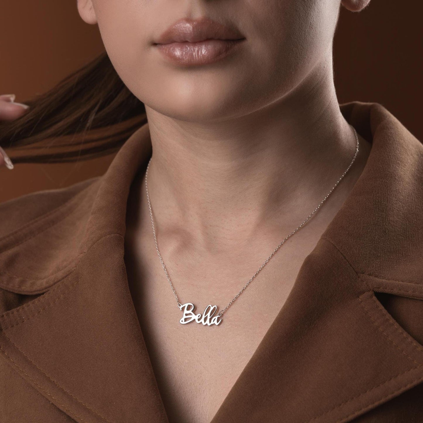 Custom Name Necklace • 925 Sterling Silver • 14K Gold Plated • Personalized Word Pendant • Minimalist Jewelry • Gift for Women & Men