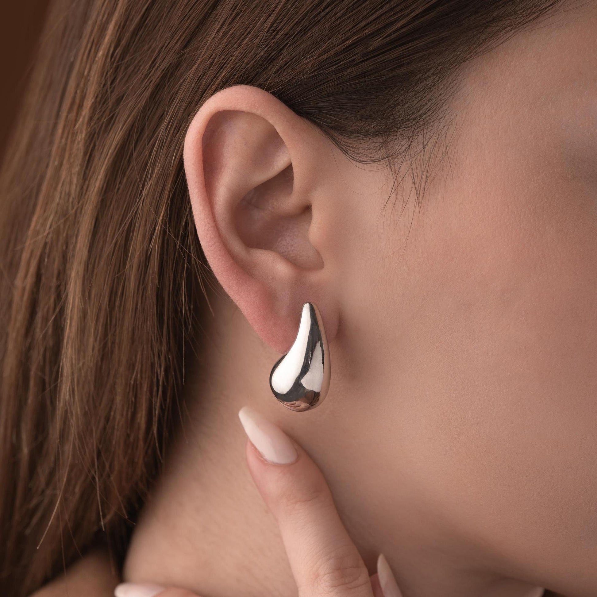 Teardrop Dangle Earrings • Minimalist Drop Earrings • 925 Sterling Silver • Waterdrop Shape Studs • Minimalist Earrings • Gift for Her