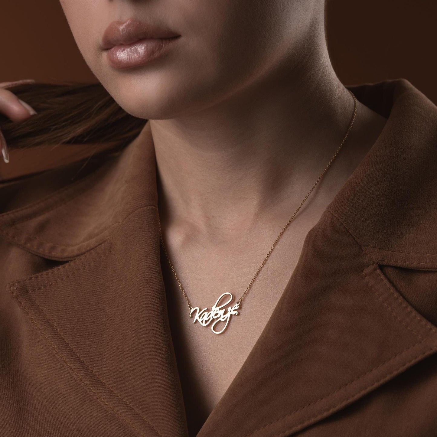 Custom Name Necklace • 925 Sterling Silver • 14K Gold Plated • Personalized Word Pendant • Minimalist Jewelry • Gift for Women & Men