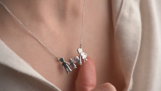 Personalized Family Necklace • 925 Sterling Silver Custom Pendant • Adjustable Chain Jewelry • Mother’s Day Gift • Meaningful Gift for Mom