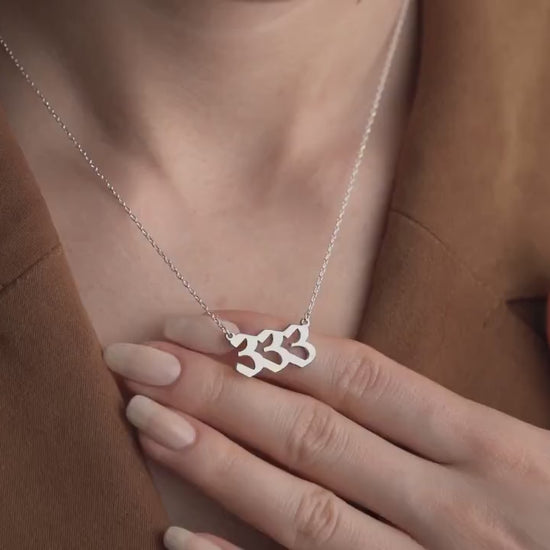 Custom Angel Number Necklace - Lucky Spiritual Pendant in 925 Sterling Silver Gold Plated - Personalized Numerology Jewelry Gift for Her