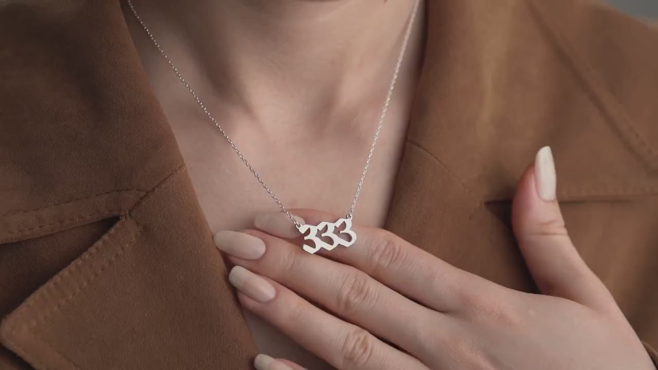 Custom Angel Number Necklace - Lucky Spiritual Pendant in 925 Sterling Silver Gold Plated - Personalized Numerology Jewelry Gift for Her