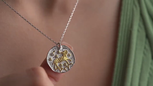 Aries Zodiac Necklace • 925 Sterling Silver • Gold-Plated Astrology Pendant • Ram Horoscope Jewelry • Aries Gift for Her