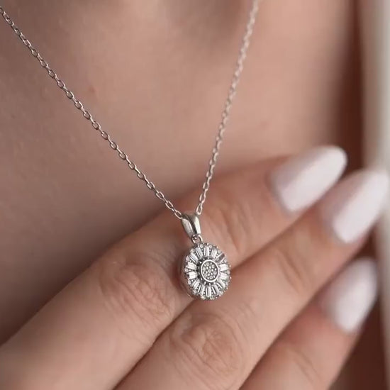 Sunburst Pendant Necklace - Handmade 925 Sterling Silver Gold Plated - Radiant Halo Design - Dainty Elegant Jewelry Gift for Her